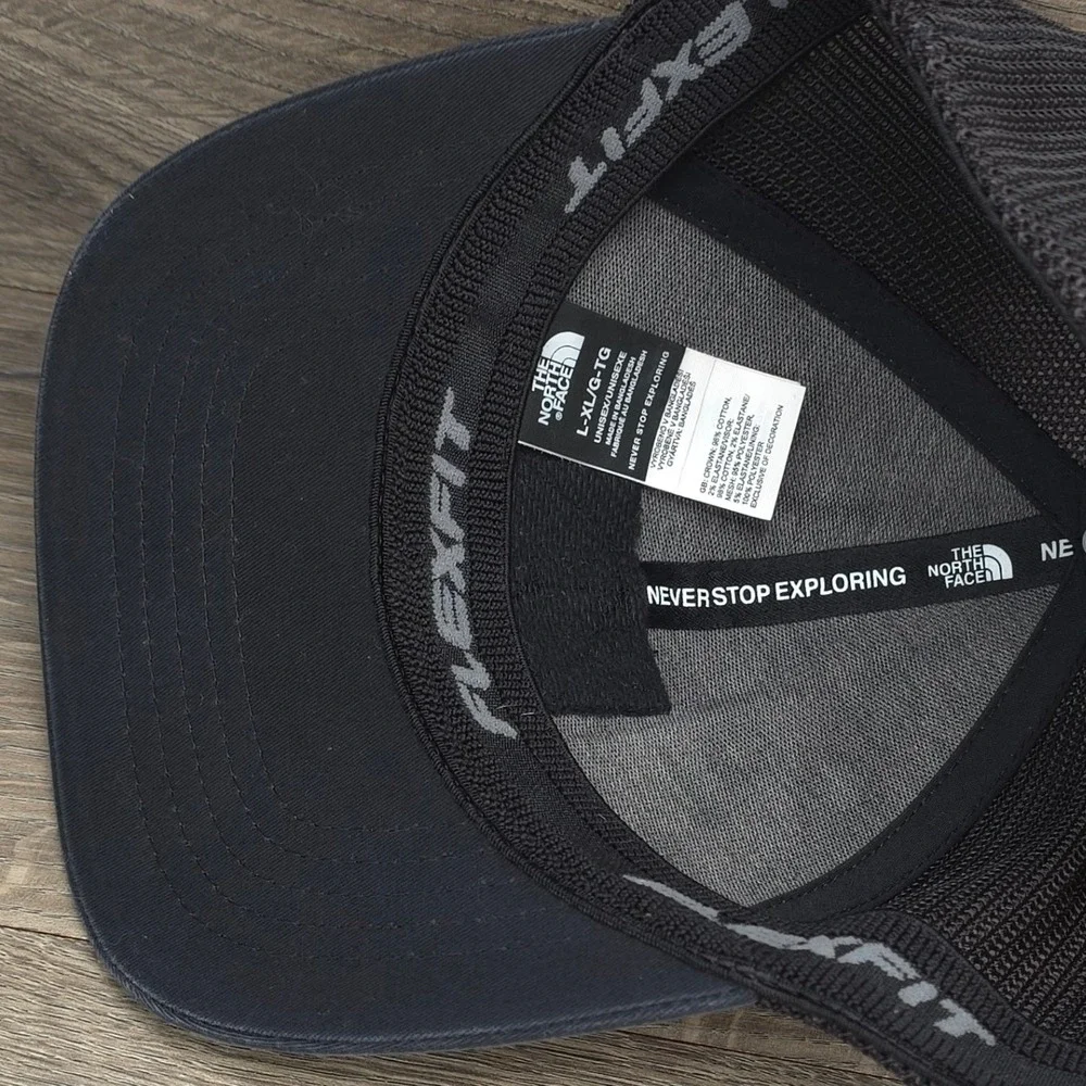 The North Face Hat Cap Mens Fitted L XL Orange Black Outdoor Lifestyle Hike Camp